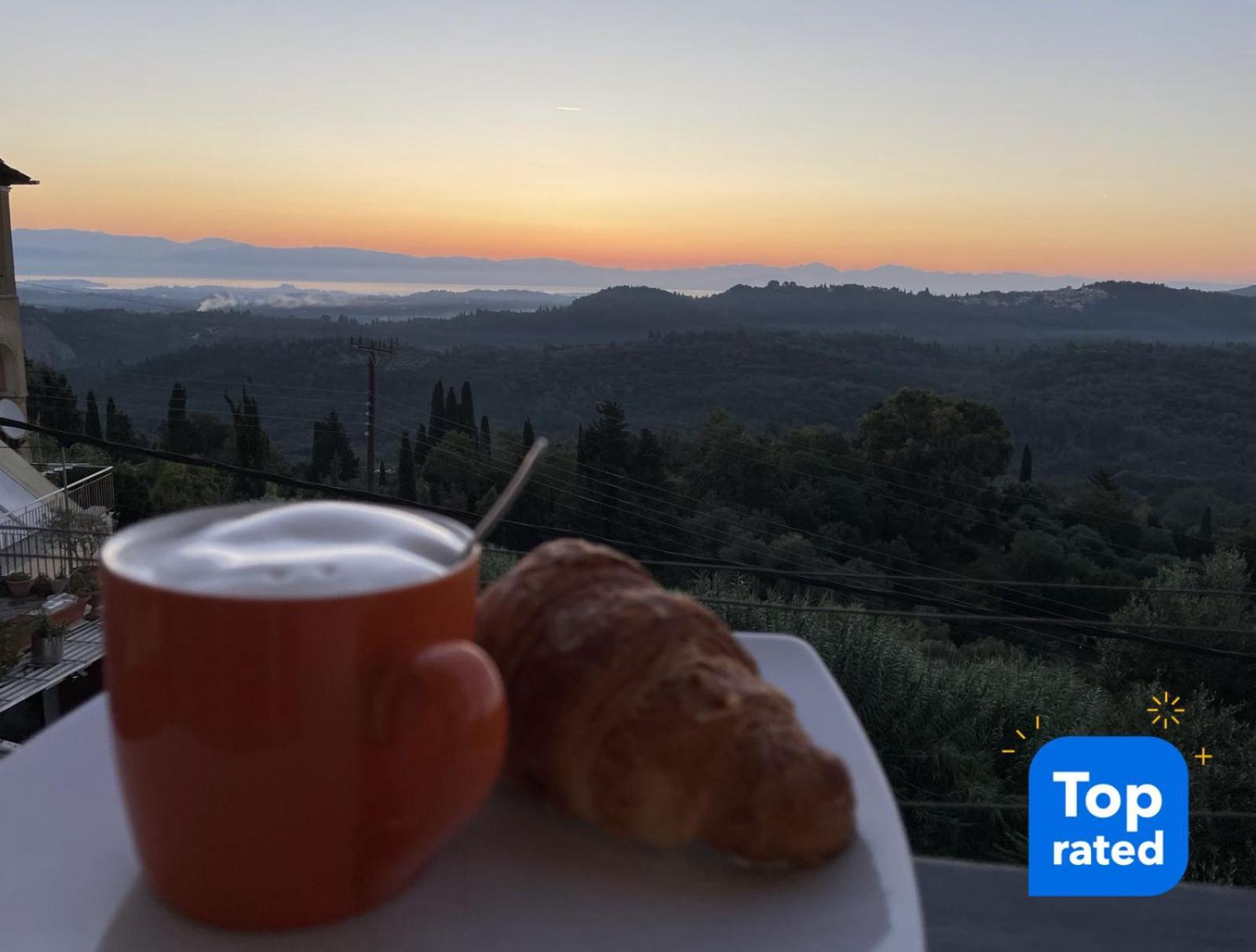 Schoenes Familienappartement In Pelekas, Corfu Mit Meerblick Ngoại thất bức ảnh